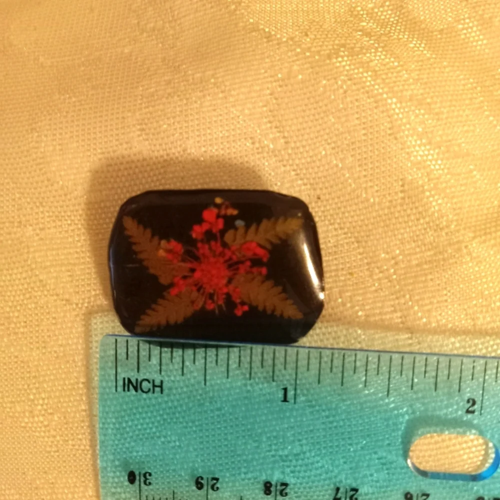 Appalachian Jewelry pressed flower handmade brooch